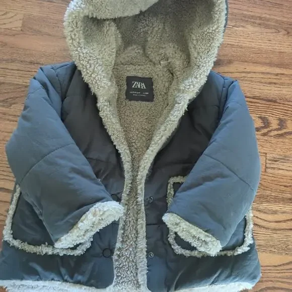 Zara kids Faux shearling jacket toddler Size 3-4 years Good used condition